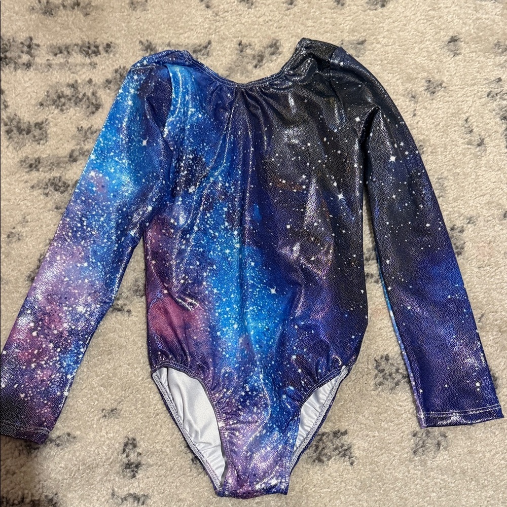 Kids Gymnastics Galaxy Long Sleeve Leotard